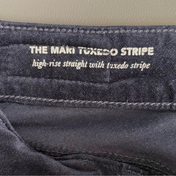 AG Adriano Goldschmied The Mari Tuxedo Stripe Deep Trenches Velvet Pants Sz 26R - Picture 13 of 13